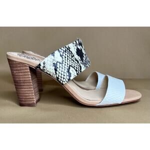Vince Camuto Snake White Slip On Block Heel 6.5 M New
